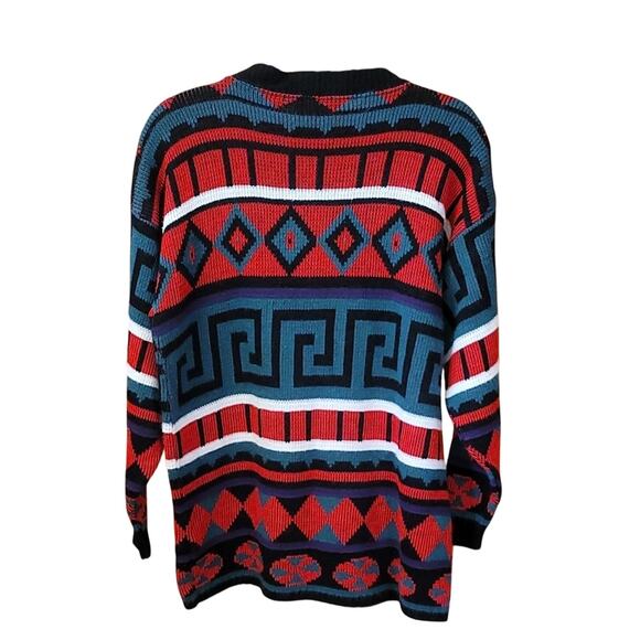 Vintage La Venture Sweater Geometric Knit Retro 80s 90s Size L Y2K Streetwear - Picture 3 of 9